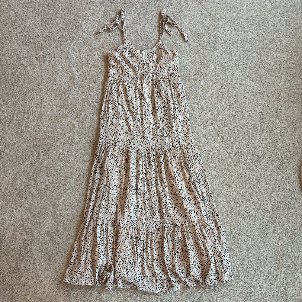 Express Cream/Black/Pink Adjustable Straps Maxi Summer Dress